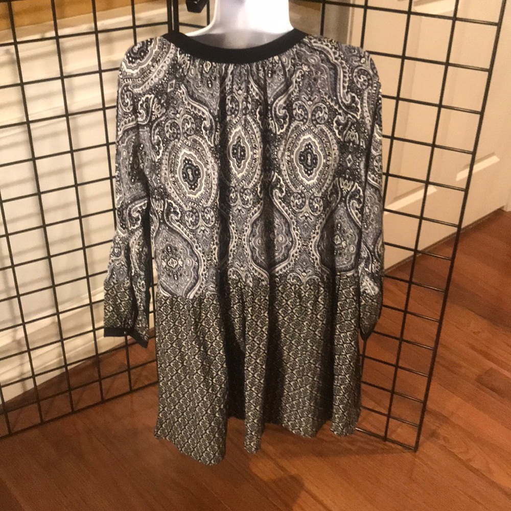 Patterned Long (Split) Sleeve Dress - image 3